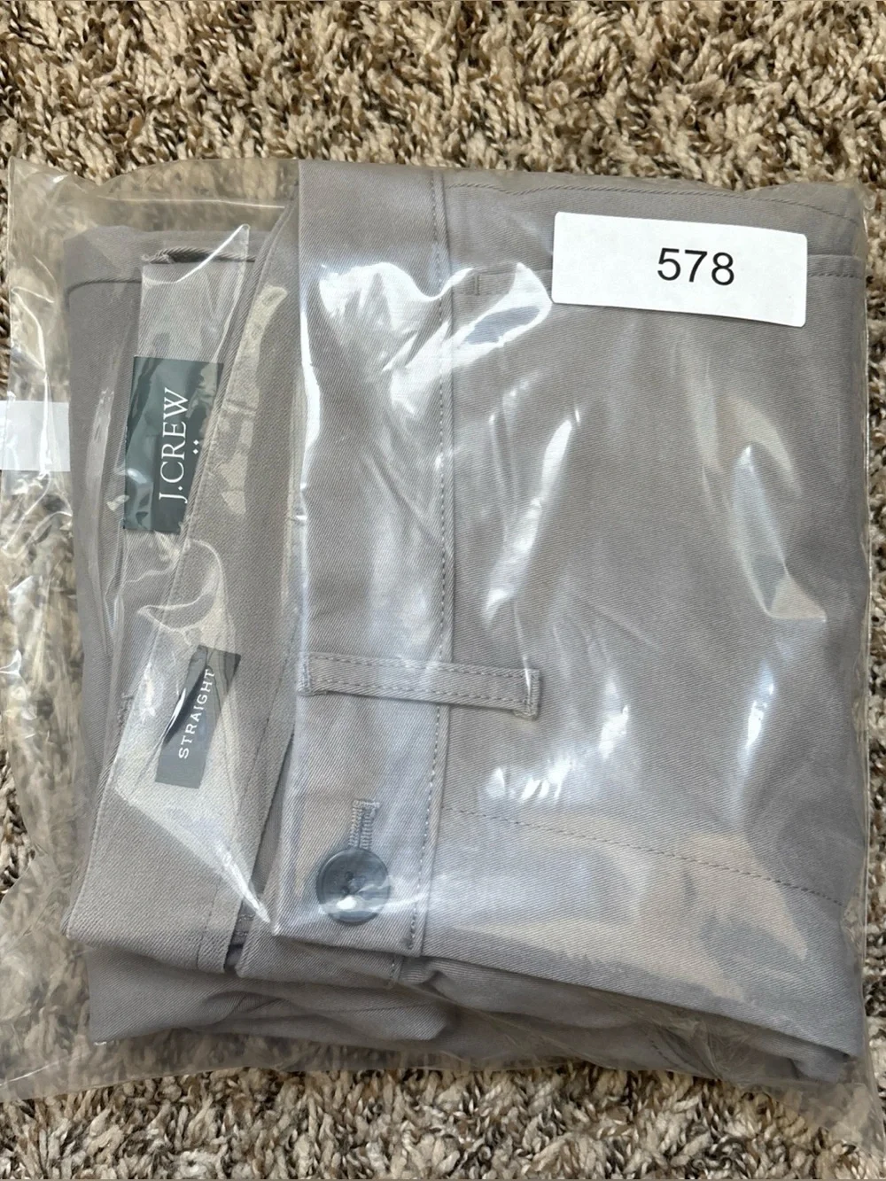 J. Crew Flex Men's Straight Fit Chino Pants, Gray 30x32, NWT